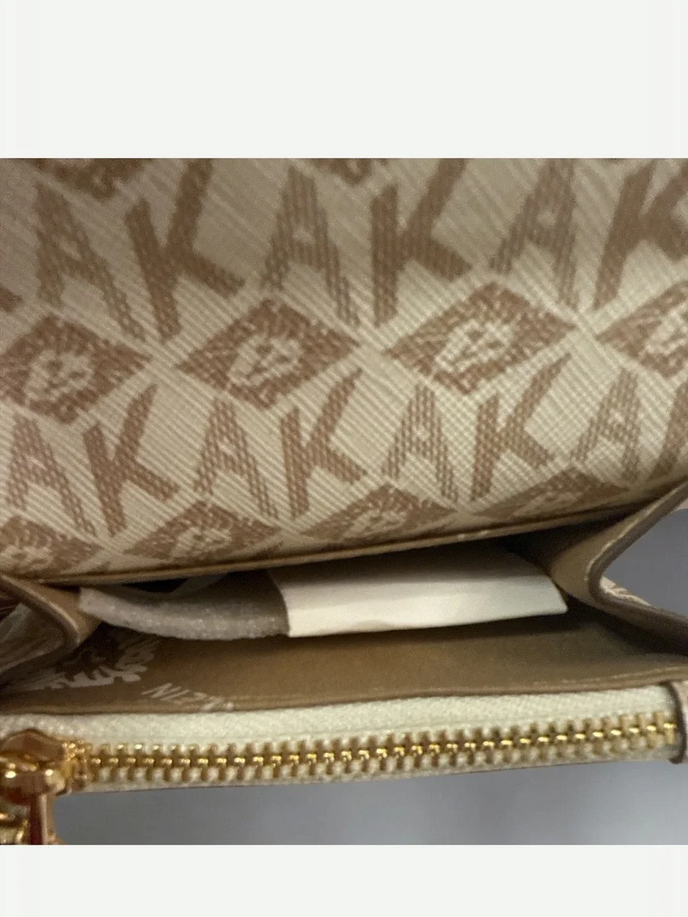 Anne Klein monogram keychain card case/mini wallet -NWOT